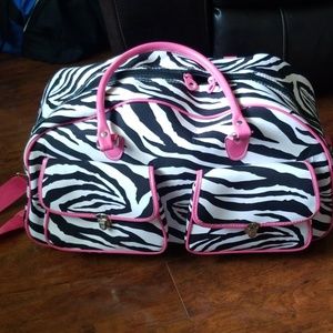 Zebra print travel bag
